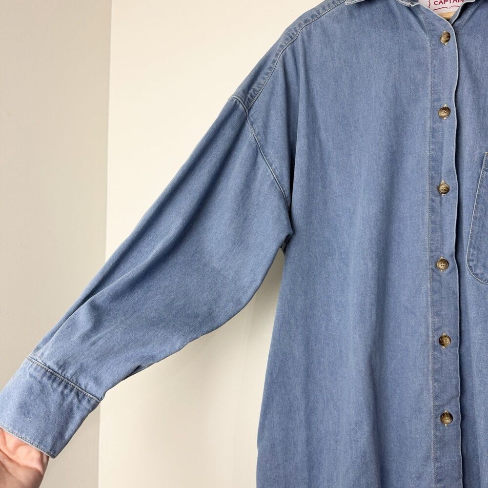 Lady Captain Luckenbach Chambray Mini Dress Long Sleeve Women’s L - Picture 4 of 15